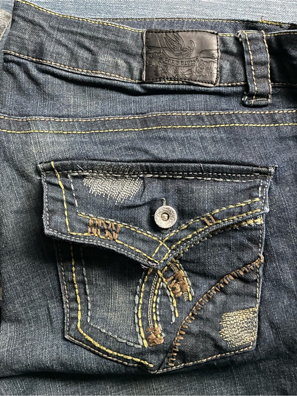 Paris Blues Women’s Dark Blue Embroidered Pocket Jeans